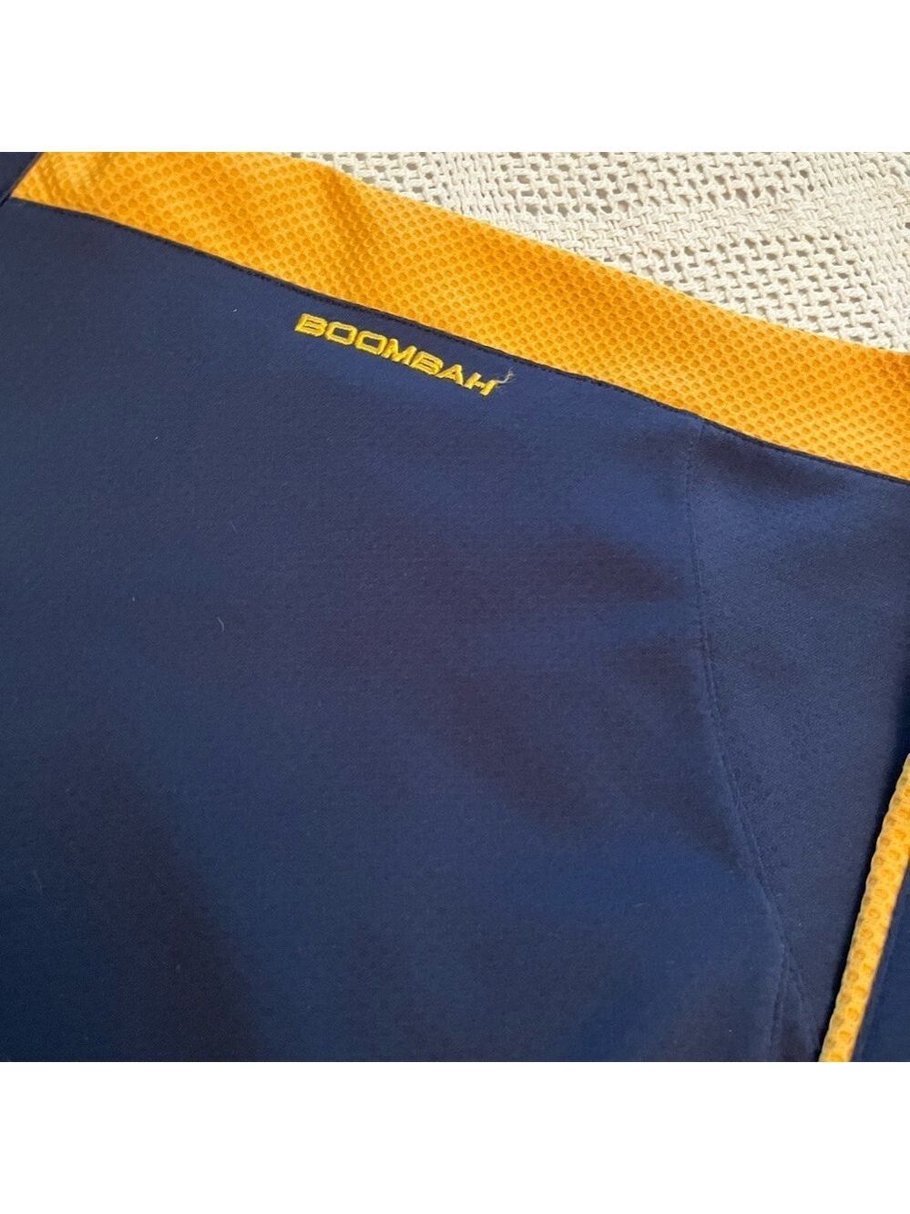 Boombah  Long Sleeve 1/4 Zip Pullover Mens Sz 2XL Pockets Blue/Yellow - Picture 2 of 5
